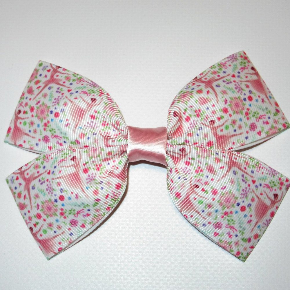 Ballerinas Floral Hair Bow Ballet Dancer Gift